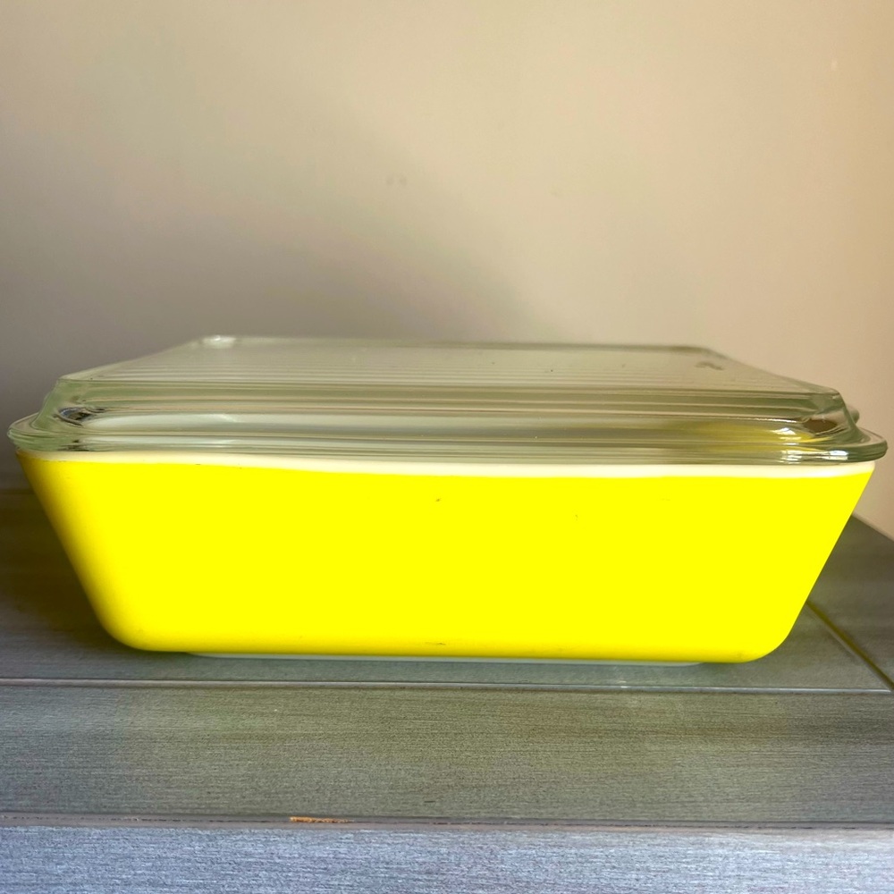 Vintage Yellow Pyrex 1.5 QT 503-B Refrigerator Dish with 503-C Glass Lid